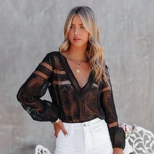 Vici black knit bodysuit size small